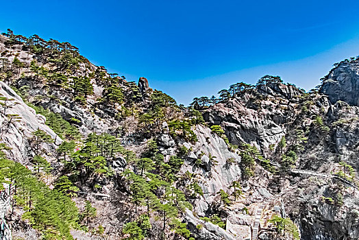 安徽省黄山市黄山风景区天都峰自然景观