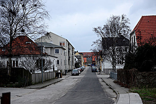 丹麦北日德兰半岛最北端的斯卡恩小镇街景