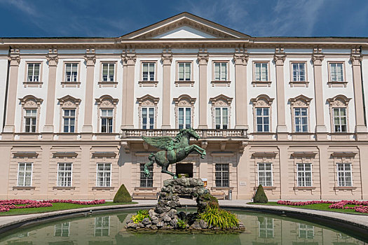 建筑,城堡,米拉贝尔,宫殿,青铜,喷泉,正面,雕刻师,萨尔茨堡,奥地利