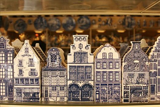 特色,荷兰,房子,陶器,纪念品,传统,蓝色,白色