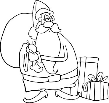 圣诞老人,卡通,上色画册