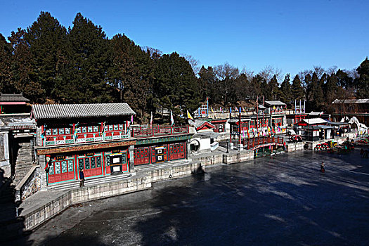 颐和园,苏州街,昆明湖,中国,北京,全景,风景,地标,传统