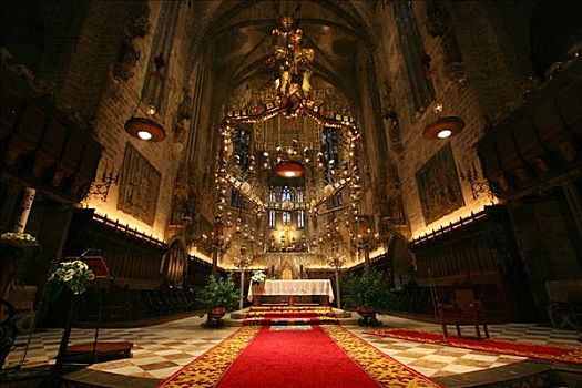 教堂高坛,大教堂,帕尔马,马略卡岛,西班牙,欧洲