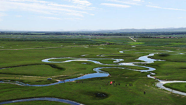 河北张家口,弯弯闪电河,夏景醉游人