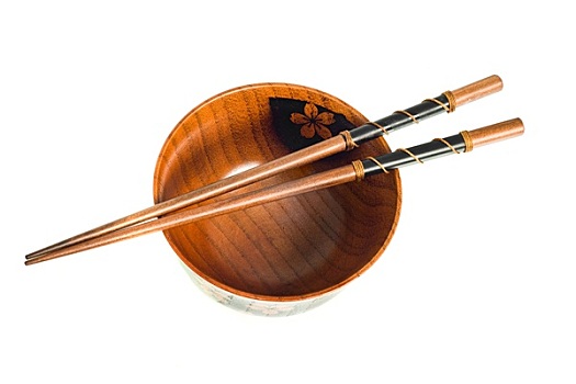 俯视,日本,筷子,碗