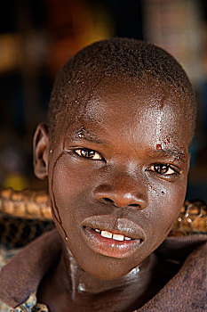 苏丹人,男孩,朱巴,南,苏丹,十二月,2008年