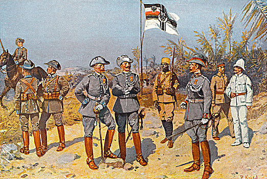 德国人,殖民地,军队,东非,1894年,历史,绘画