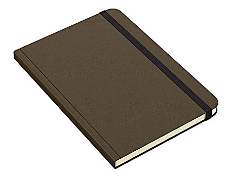 褐色,笔记本,隔绝,白色背景,背景,插画