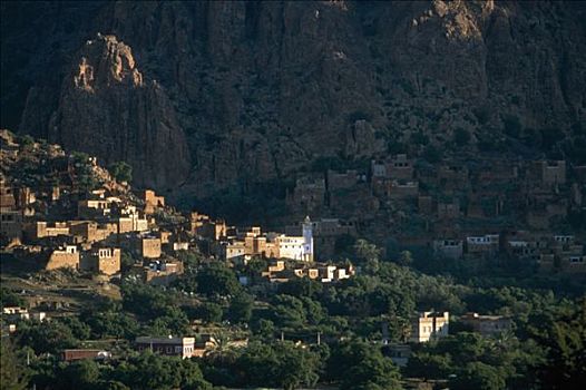 摩洛哥,俯视图,乡村,山