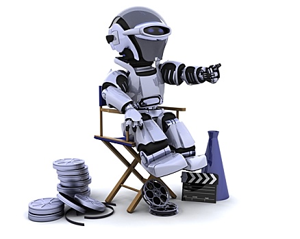 机器人,扩音器,导演,椅子