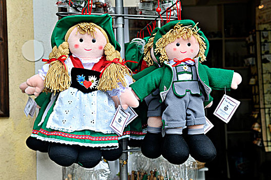 娃娃,特色,奥地利,传统,服饰,哈尔斯塔特,萨尔茨卡莫古特,上奥地利州,欧洲