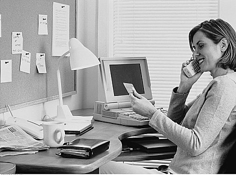 职业女性,无绳电话,办公室