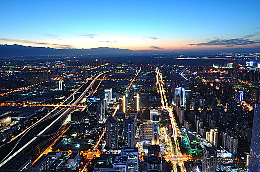 陕西西安城市全景夜景