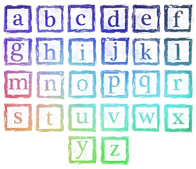 字母,金属,邮票,小,文字,彩色