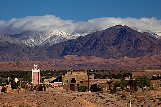摩洛哥,清真寺,乡村,德拉河谷