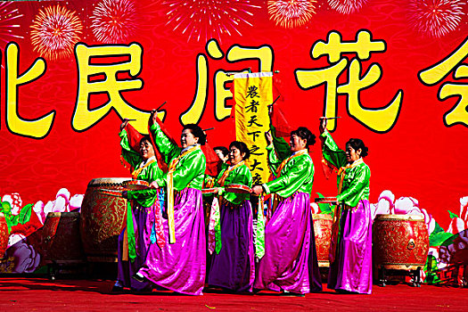 北京春节地坛庙会民族舞蹈表演朝鲜民族舞