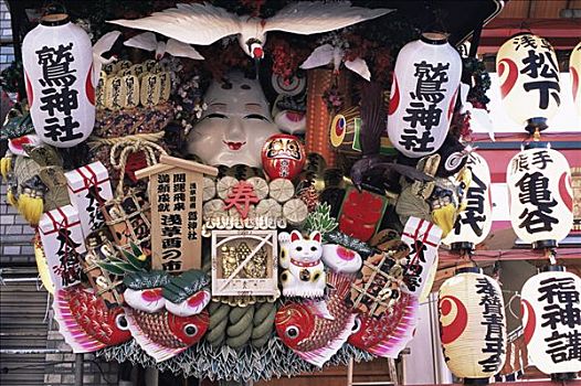 日本,本州,东京,装饰,幸运,耙子,出售,节日,拿,十一月,神祠