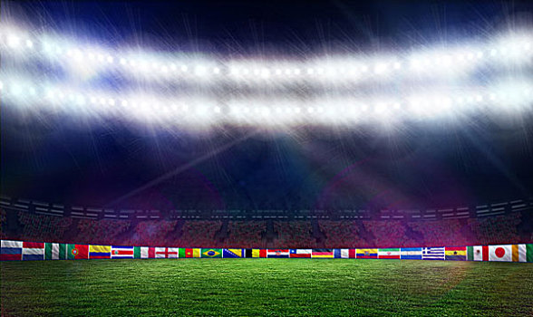 足球场,世界杯,旗帜