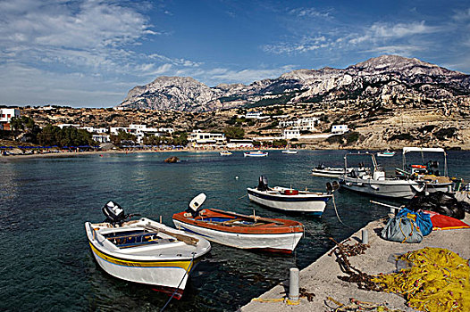 渔港,岛屿,卡帕索斯,爱琴海岛屿,多德卡尼斯群岛,爱琴海,希腊,欧洲