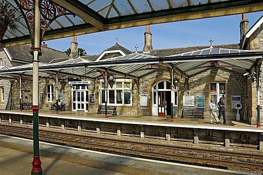 英格兰,坎布里亚,乘客,站台,火车站