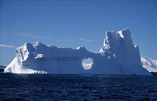 南极,风化,冰山,靠近,岛屿