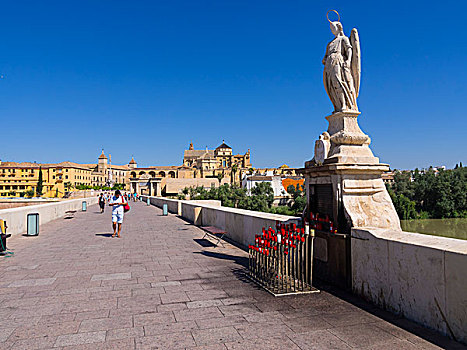 雕塑,圣徒,桥,科多巴省,安达卢西亚,西班牙,欧洲