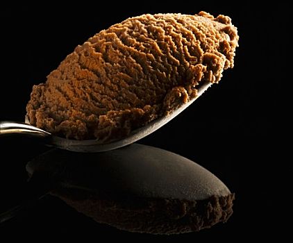 匙,巧克力冰淇淋