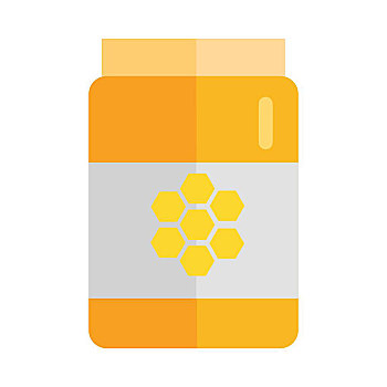 玻璃,罐,蜂蜜,象征,概念,矢量,風格,設計,插畫,蜂場,食物,包裝,隔絕,白色背景,背景