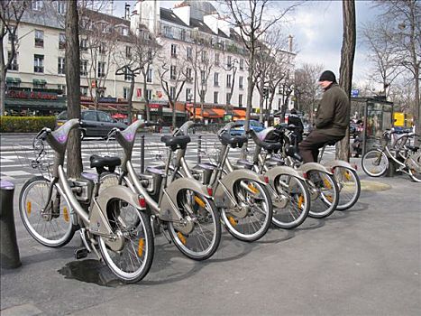 法国,巴黎,社区,自行车