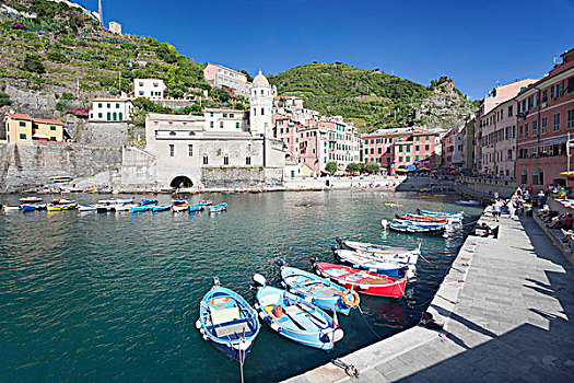 渔船,港口,维纳扎,五渔村,省,拉斯佩齐亚,利古里亚,意大利,欧洲