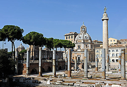 柱子,大教堂,罗马,拉齐奥,意大利,欧洲