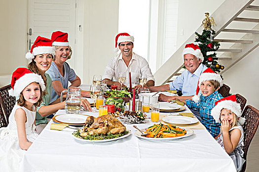 幸福之家,圣诞帽,圣诞餐