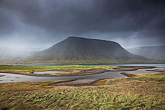 安静,风景,西部,峡湾,冰岛