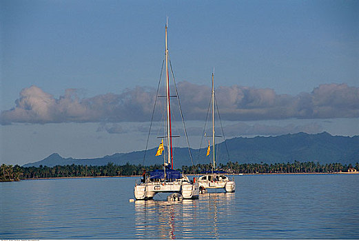 双体船,帆船,波拉岛,法属玻利尼西亚