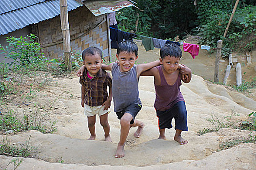 孩子,雨林,市场,孟加拉,十一月,2008年