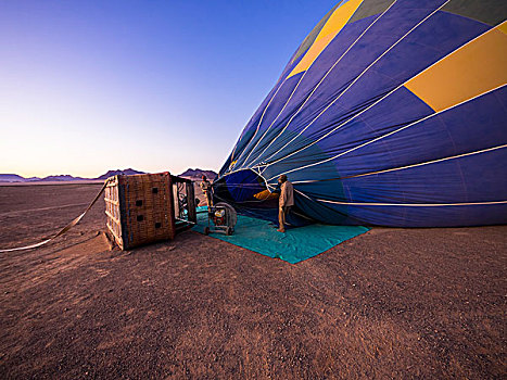 热气球,空气,荒野,纳米布沙漠,山,区域,纳米比亚,非洲