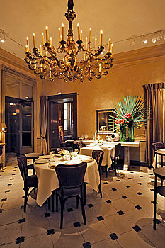 吊灯,桌子,餐馆,巴黎,法国