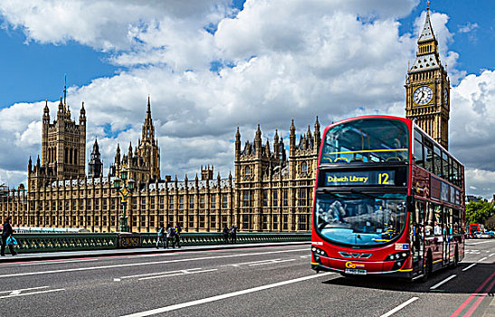伦敦,巴士,正面,议会大厦