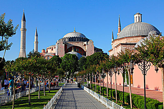 土耳其,伊斯坦布尔,市区,地区,藍色清真寺,圣索菲亚教堂,大教堂,博物馆,土耳其浴室,苏丹
