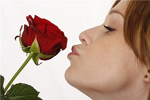 金发,情人节,吻,红玫瑰