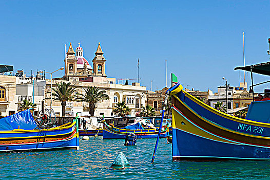 传统,渔船,马尔萨什洛克,马耳他