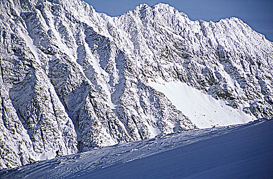 滑雪,向上,远眺,山,冰河,省立公园,靠近,不列颠哥伦比亚省,加拿大