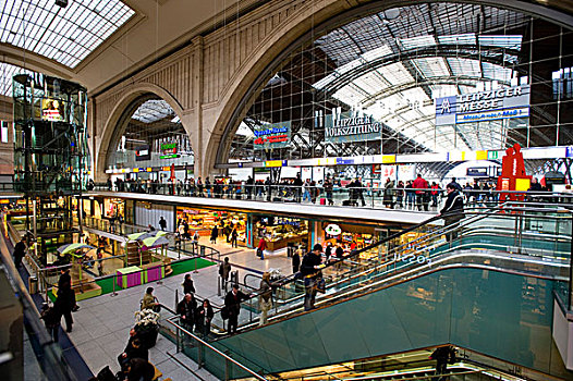 枢纽站,购物,拱廊,莱比锡,德国,欧洲