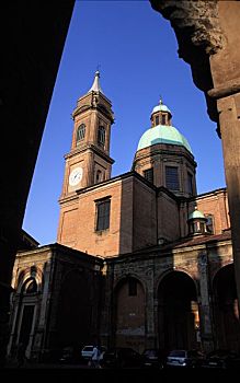 意大利,艾米利亚罗马涅,圣徒,大教堂,靠近,双塔