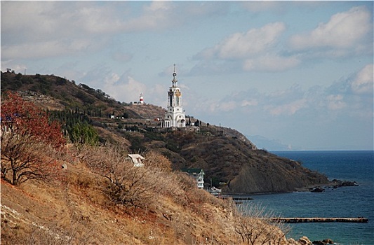 海岸,黑海,克里米亚,乌克兰