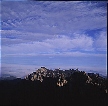 安徽,黄山,云海,蓝天,太阳