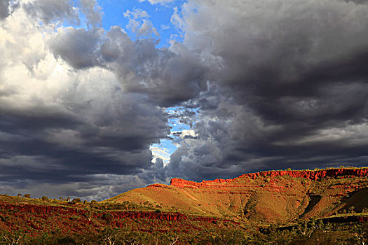 风暴,天空,上方,偏远地区,风景,西澳大利亚州