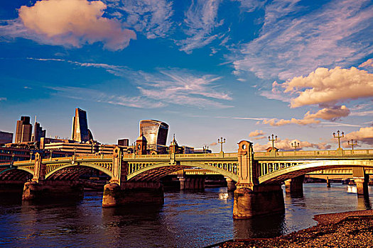 伦敦,南华克,桥,泰晤士河,英国