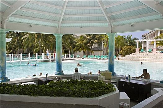 游泳池,酒吧,半岛,酒店,瓦拉德罗,古巴,加勒比海,北美