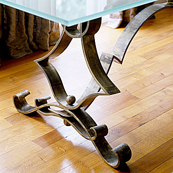 金属,桌子,腿,木地板